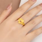 Personalized Birthstone Rose Flower Urn Ring with Engraved Text Cremation Jewelry for Ashes of Loved Ones Memorial Gift for Women