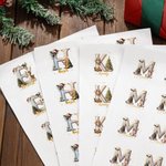Personalized Golden Reindeer Christmas Tree Waterproof Stickers Labels with Initial and Name Gift Decor Christmas Party Favor for Family Kids