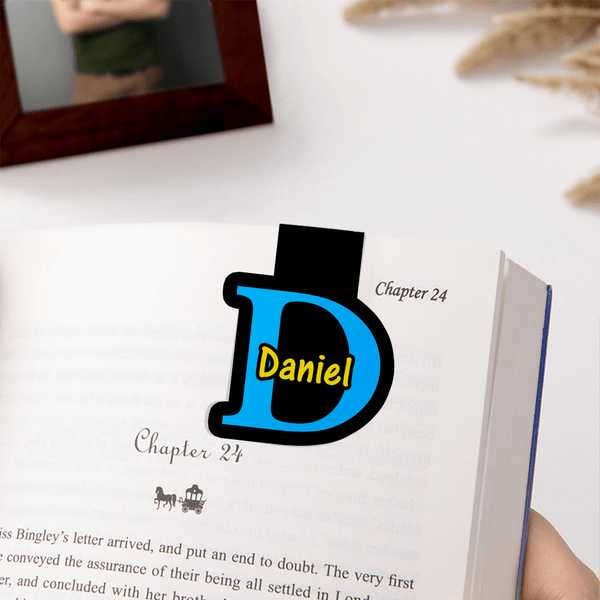 Personalizado Multicolor Inicial Nombre Marcapáginas magnético Clip Lectura Accesorios Cumpleaños Regalo de Navidad para los ratones de biblioteca