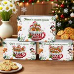 Personalised 2-20 Gingerbread Men Biscuit Tin Storage Box with Names and Title Christmas Gift for Kids Family Friends