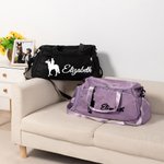 Sac de Voyage Grande Capacité Personnalisé avec Nom Style d'Équitation Sac à Bandoulière avec Multi-Poches Cadeau Anniversaire pour Amoureux de Cheval