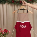 Personalised Adjustable Waterproof Santa Claus Belt Apron with Name Kitchen Wear Cooking Baking Christmas Gift for Baker Family