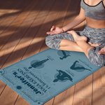 Henkilökohtainen Mandala Yoga asennot Super imukykyinen joogamatto nimellä ja tekstillä Urheilutarvikkeet Syntymäpäivälahja naisille Joogan ystäville