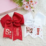 Personalized Cartoon Character Snowflake Santa Claus Sweets Cane Initial Bow Hairpin with Name Cute Accessories Christmas Party Gift
