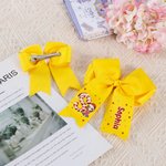 Personalized Cartoon Character Snowflake Santa Claus Sweets Cane Initial Bow Hairpin with Name Cute Accessories Christmas Party Gift