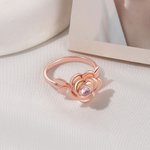 Personalized Birthstone Rose Flower Urn Ring with Engraved Text Cremation Jewelry for Ashes of Loved Ones Memorial Gift for Women