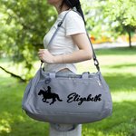 Sac de Voyage Grande Capacité Personnalisé avec Nom Style d'Équitation Sac à Bandoulière avec Multi-Poches Cadeau Anniversaire pour Amoureux de Cheval