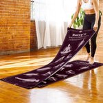 Henkilökohtainen Mandala Yoga asennot Super imukykyinen joogamatto nimellä ja tekstillä Urheilutarvikkeet Syntymäpäivälahja naisille Joogan ystäville