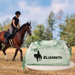 Sac de Voyage Grande Capacité Personnalisé avec Nom Style d'Équitation Sac à Bandoulière avec Multi-Poches Cadeau Anniversaire pour Amoureux de Cheval