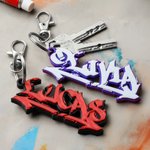 Personalized 3D Printed Multicolor Graffiti Name Keychain Birthday Gift for Friends Graffiti Lovers