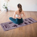Henkilökohtainen Mandala Yoga asennot Super imukykyinen joogamatto nimellä ja tekstillä Urheilutarvikkeet Syntymäpäivälahja naisille Joogan ystäville