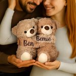Gepersonaliseerd Knuffelbare Beren- of Puppyduo met Lavendelgeur en Naam Knuffelduo Jubileum- en Verjaardagscadeau voor Beste Vrienden of Koppels