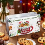 Personalised 2-20 Gingerbread Men Biscuit Tin Storage Box with Names and Title Christmas Gift for Kids Family Friends
