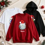 Personalized Christmas Hat Sports Ball Multicolour Adult T-shirt Sweatshirt Hoodie with Name Christmas Team Day Gift for Family Friends