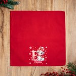 Personalised Snowman Snowflake Bow Initial 100% Cotton Red Reusable Napkin with Name Table Decor Christmas Gift for Family Friend
