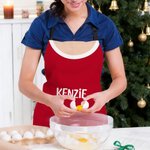 Personalised Adjustable Waterproof Santa Claus Belt Apron with Name Kitchen Wear Cooking Baking Christmas Gift for Baker Family