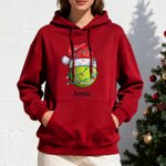 Personalized Christmas Hat Sports Ball Multicolour Adult T-shirt Sweatshirt Hoodie with Name Christmas Team Day Gift for Family Friends