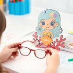 Personalized Coral Shell Cute Mermaid Design Kid's Eyeglass Holder Stand with Name Desk Decor Birthday Gift for Girls