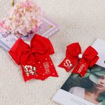 Personalized Cartoon Character Snowflake Santa Claus Sweets Cane Initial Bow Hairpin with Name Cute Accessories Christmas Party Gift