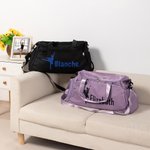 Personalized Glitter Ballet Silhouette Name Waterproof Large Travel Duffle Bag with Shoe Compartment and Shoulder Strap Birthday Gift for Dance Lovers
