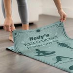 Henkilökohtainen Mandala Yoga asennot Super imukykyinen joogamatto nimellä ja tekstillä Urheilutarvikkeet Syntymäpäivälahja naisille Joogan ystäville
