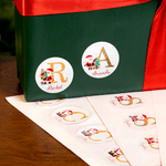 Personalised Santa Claus Initial Glitter Waterproof Stickers Labels with Name Gift Decor Christmas Party Favors for Family Friends