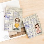 Personalized Cartoon Character Retro Library Card Portable Kindle Case with Name and Hand Strap Christmas Birthday Gift for Book Lovers Bookworms