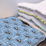 Personalized Pet Face Photo Paw Print Soft Pet Bed Mat with Name Pet Birthday Adoption Anniversary Gift for Pet Lovers Owners