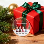 Personalized 2-5 Cartoon Characters Snowflake Acrylic Ornament with Name and Lanyard Christmas Tree Home Decor Christmas Gift for Sisters Besties