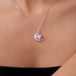Collana personalizzata con stella di luna crescente in zircone e pietra di nascita a forma di cuore Squisiti gioielli Regalo di Natale e compleanno per ragazza e donna