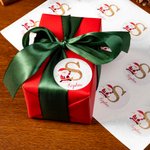 Personalised Santa Claus Initial Glitter Waterproof Stickers Labels with Name Gift Decor Christmas Party Favors for Family Friends