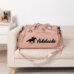 Sac de Voyage Grande Capacité Personnalisé avec Nom Style d'Équitation Sac à Bandoulière avec Multi-Poches Cadeau Anniversaire pour Amoureux de Cheval