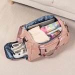 Borsa da viaggio personalizzata con modello glitterato impermeabile con scomparto per scarpe e tracolla regalo di compleanno per appassionati di danza