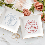 Personalizzato romantico sposato in ceramica Trinket Jewelry Dishish con nome matrimonio fidanzamento regalo di Natale per le coppie Bride to Be