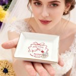 Personalizado romántico casado de cerámica baratija joyería plato con nombre de compromiso de boda regalo de Navidad para parejas novia a ser