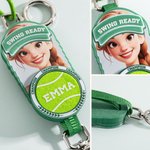 Personalized Photo to AI Character Pickleball Tennis Baseball Bag Holder Tag with Name Game Birthday Gift for Ball Sports Lovers