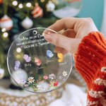 Gepersonaliseerd Kleurrijke Bloem 2-10 Vlinders Ontwerp Duidelijk Acryl Ornament met Namen Boom Decor Kerstcadeau voor Zussen Besties 2