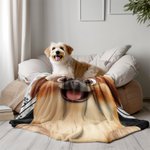 Personalisierte niedlichen Cartoon Hund Pfote drucken weiche Decke mit Namen Home Decor Geburtstagsgeschenk für Tierbesitzer Liebhaber werfen