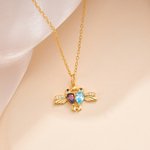 Collana personalizzata con zircone colibrì con pietra di nascita Gioielli delicati Regalo di compleanno e anniversario per le donne amanti dei colibrì