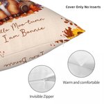 Personalised Autumn Highland Cow Pumpkin Soft Cushion Cover with Name Home Decor Birthday Thanksgiving Day Gift for Family Kids