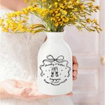 Personalised Romantic Hand-Painted Style Married Ceramic Vase with Name and Date Home Decor Wedding Engagement Christmas Gift for Couples