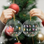 Gepersonaliseerd Kleurrijke Bloem 2-10 Vlinders Ontwerp Duidelijk Acryl Ornament met Namen Boom Decor Kerstcadeau voor Zussen Besties 5