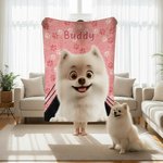 Personalisierte niedlichen Cartoon Hund Pfote drucken weiche Decke mit Namen Home Decor Geburtstagsgeschenk für Tierbesitzer Liebhaber werfen