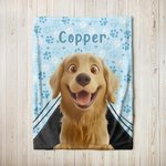 Personalisierte niedlichen Cartoon Hund Pfote drucken weiche Decke mit Namen Home Decor Geburtstagsgeschenk für Tierbesitzer Liebhaber werfen