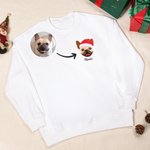 Personnalisé 1-3 Pet Face Photos Soft T-shirt Sweatshirt Hoodie avec Nom brodé Anniversaire Noël Cadeau pour les amoureux des animaux de compagnie