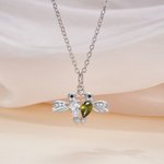Collana personalizzata con zircone colibrì con pietra di nascita Gioielli delicati Regalo di compleanno e anniversario per le donne amanti dei colibrì