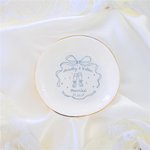 Personalizado romántico casado de cerámica baratija joyería plato con nombre de compromiso de boda regalo de Navidad para parejas novia a ser