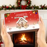 Personalized 1-8 Gingerbread Men House Pattern Biscuit Tin Storage Box with Text Title and Names Christmas Gift for Kids Family Friends