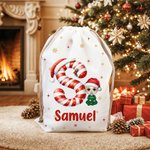 Sac en toile avec cordon de serrage avec nom Cadeau de Noël pour les amis et la famille