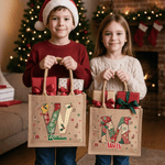 Personalized Christmas Tree Snowflake Initial Jute Tote Bag with Name Christmas Daily Use Gift for Kids Women